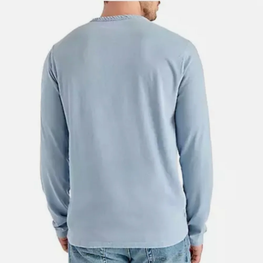 NWT Lucky Brand Men's Long Sleeve Triblend Notch Neck Henley with button closur - Picture 14 of 15